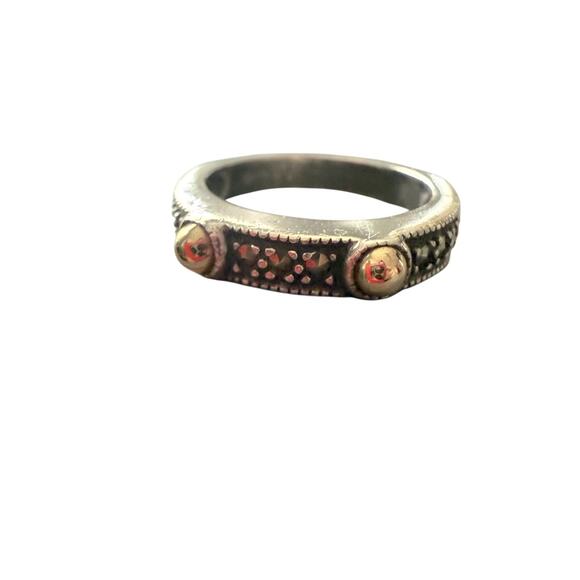 Judith Jack 925 Sterling Silver and Gold  Ring size 5.75 - Picture 1 of 8